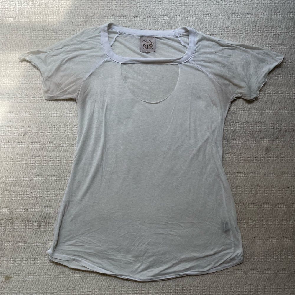 Chaser Front Cut-Out White T-Shirt - Size XS (fits up to a medium)